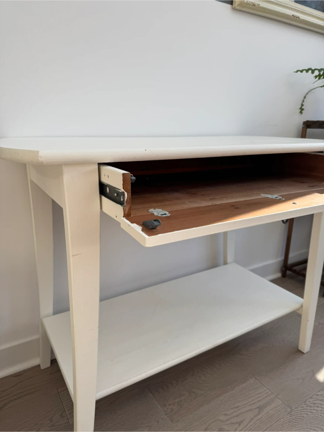 White Console Table with Drawer - photo 3