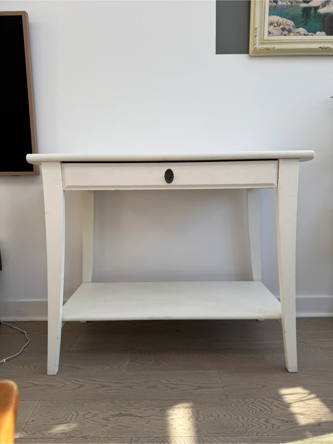 White Console Table with Drawer