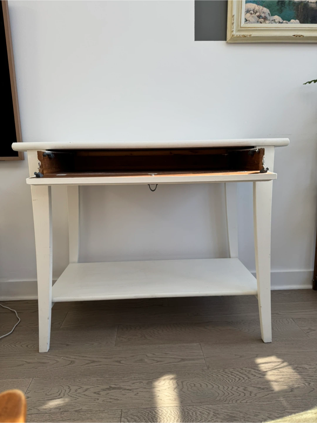 White Console Table with Drawer - photo 2