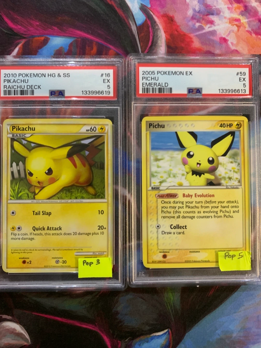 Pokemon Pikachu & Pichu PSA 5. Low POP