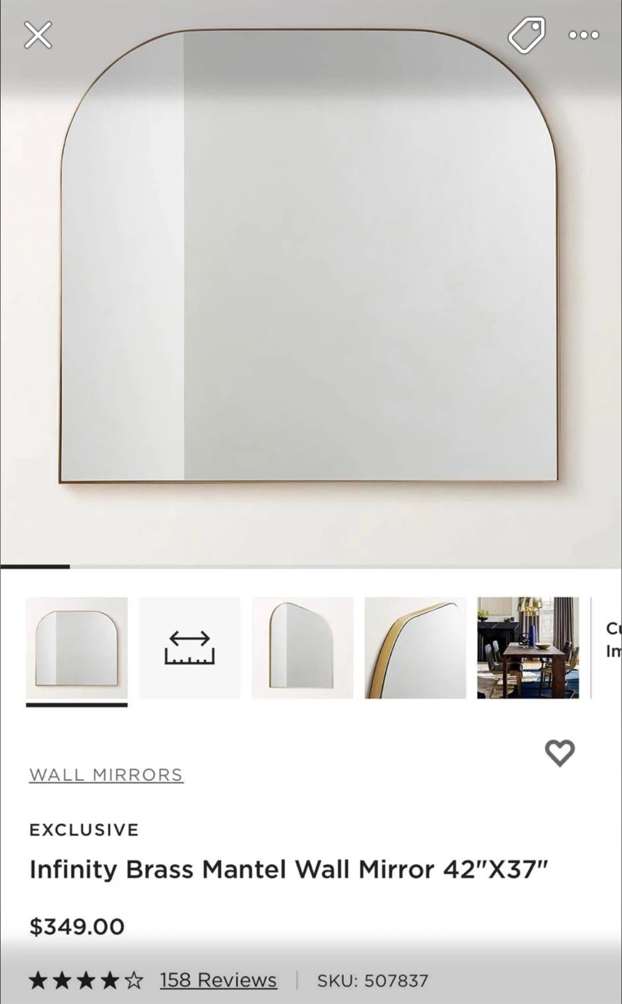 CBE Mantel Wall Mirror 42"x37"
