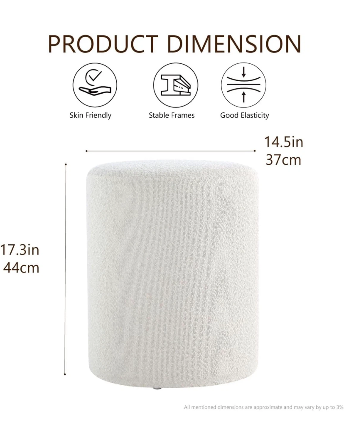White Boucle Ottoman Footstools - photo 3
