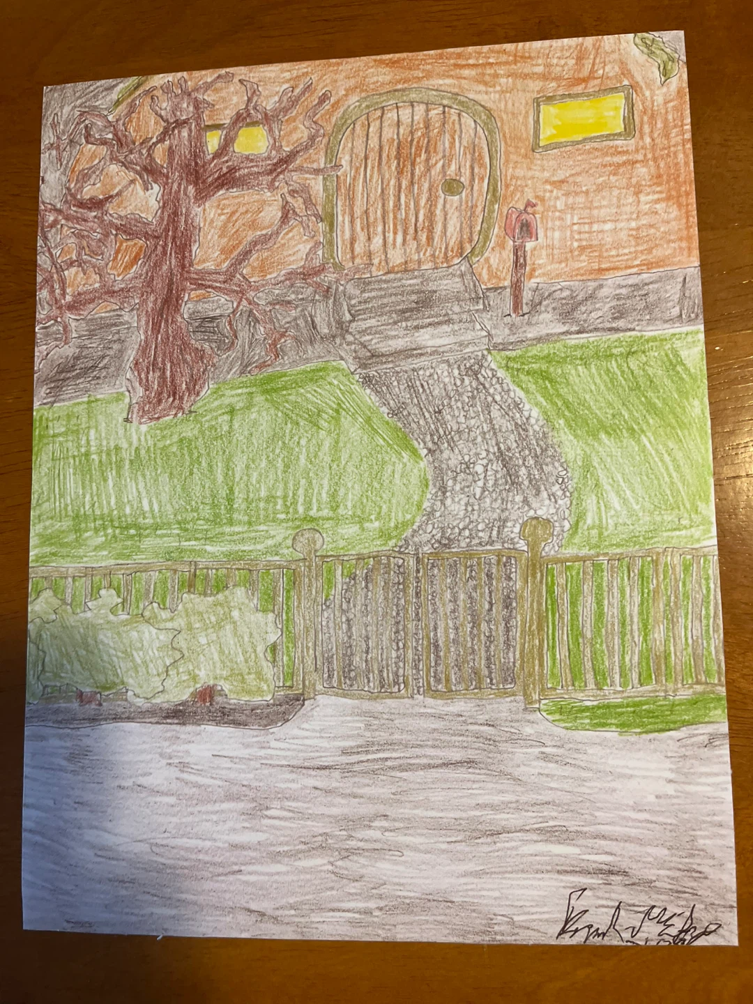 Original Drawing - Hobbit Hole Scene