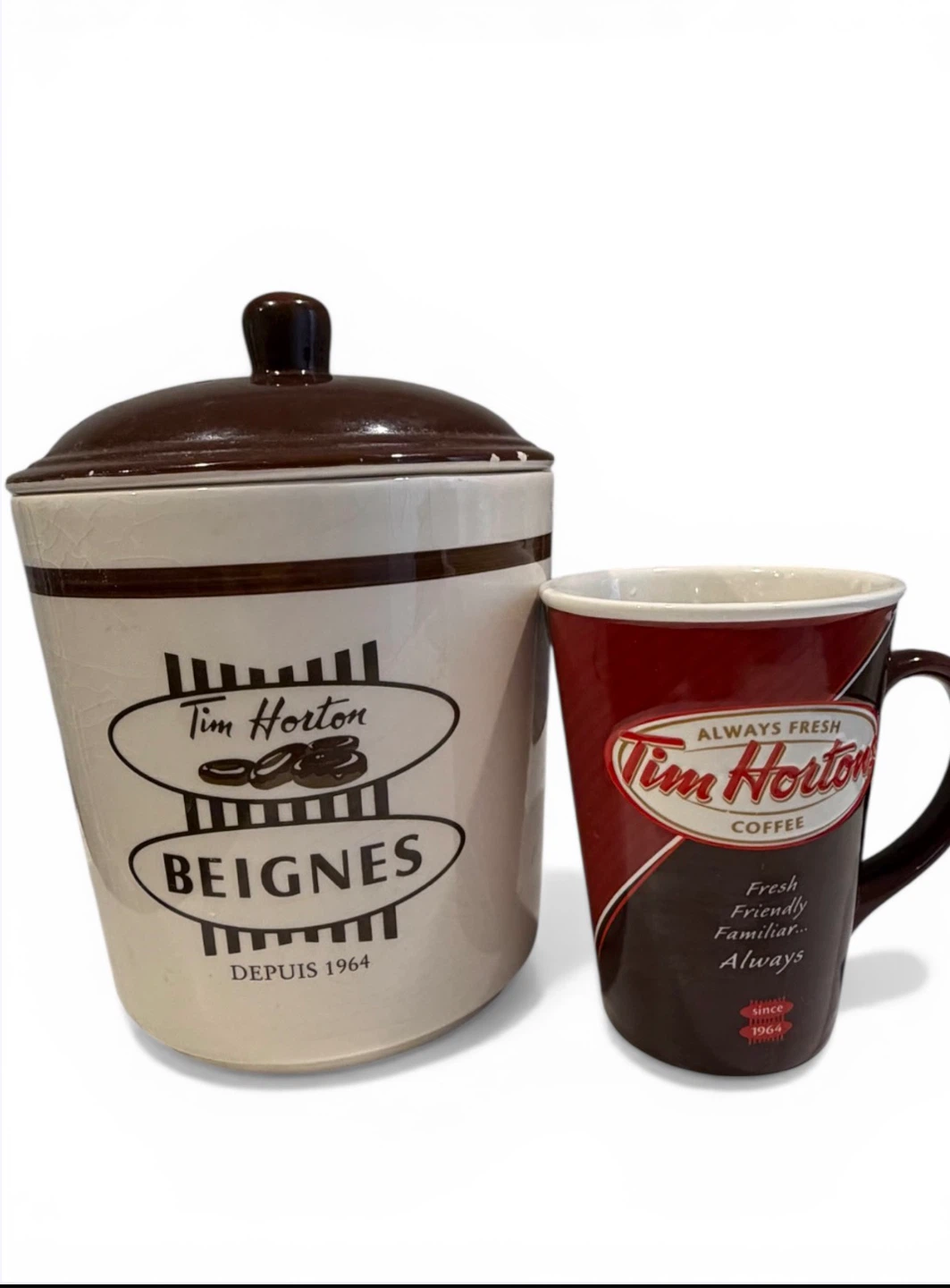Tim Hortons Coffee Mug & Cookie Jar Set – Vintage Style