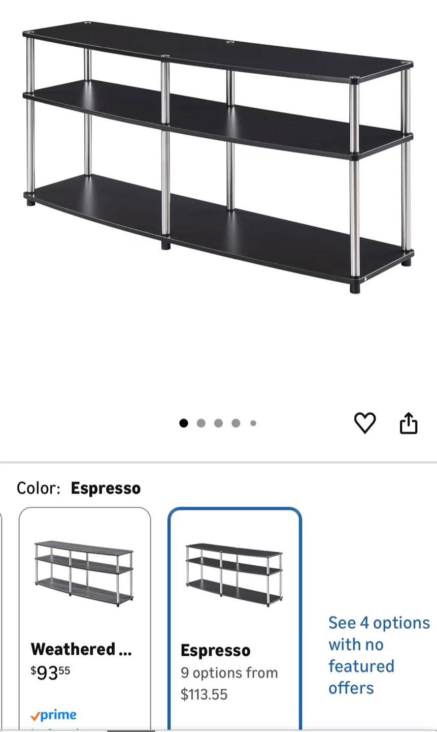 Convenience Concepts Designs2Go 3-Tier TV Stand, 60” – Espresso - photo 5