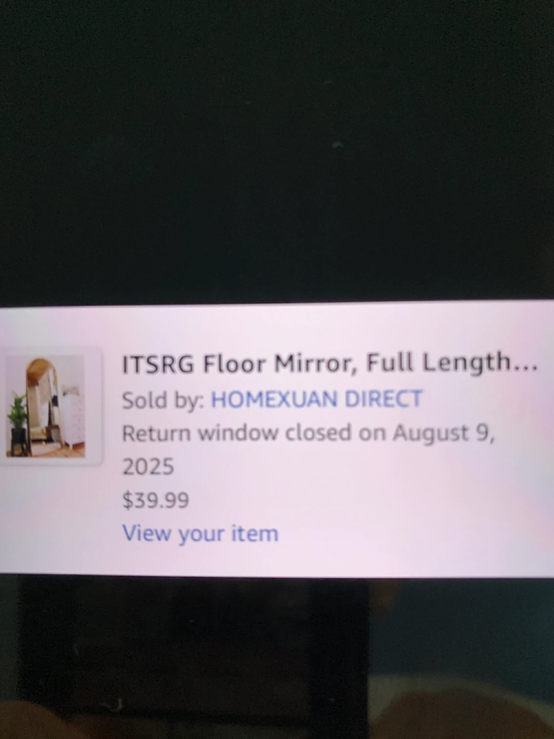 Sleek Gold Full Length Floor Mirror