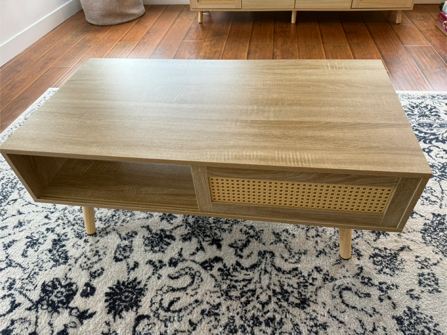 Wood Rattan Coffee Table - photo 3