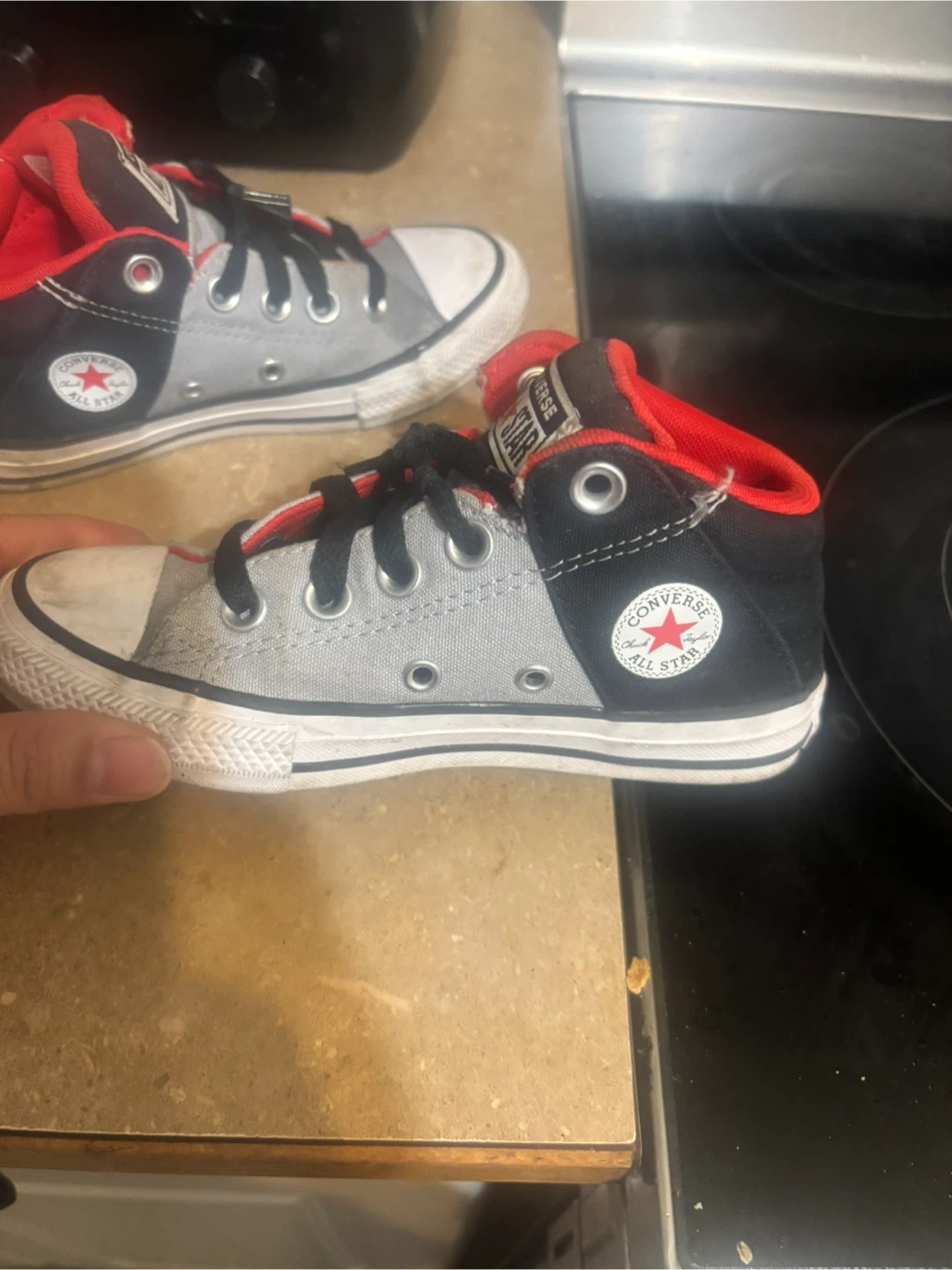 Converse All Star Youth High-Top Sneakers - Grey/Red - photo 3
