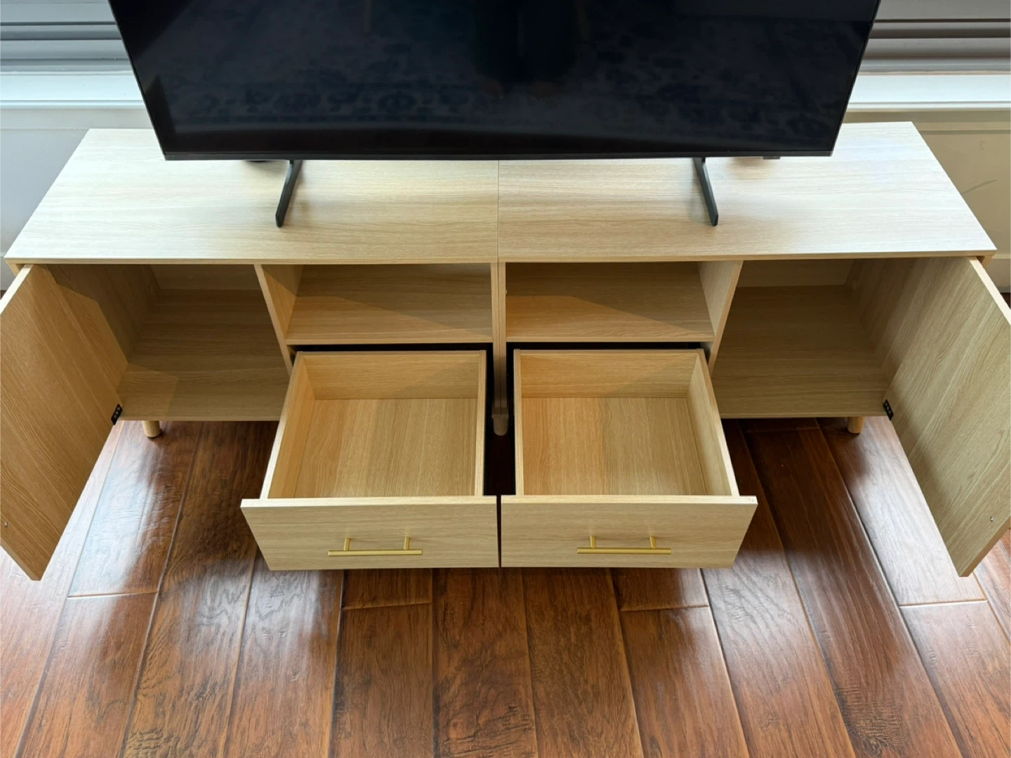 Wood Rattan TV Stand - photo 3