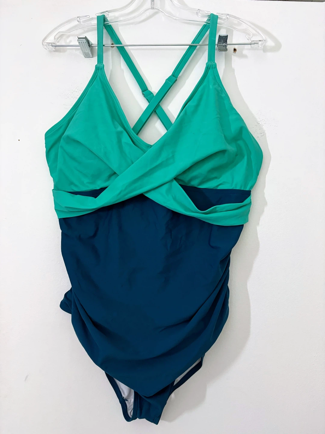 Two-Tone Ruched One-Piece Swimsuit 2XL - photo 4