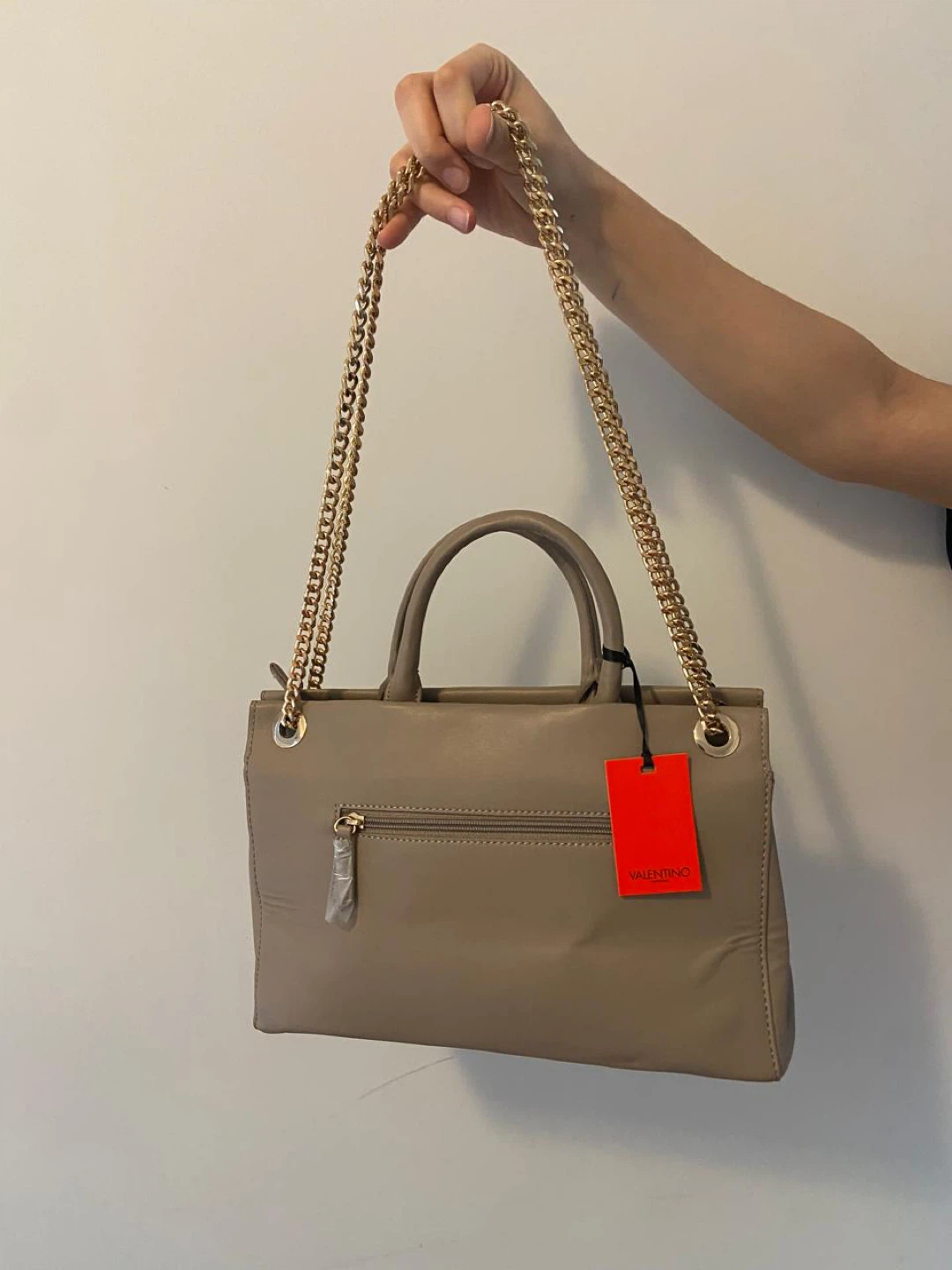 Mario Valentino Tan Leather Chain Shoulder Bag - photo 2