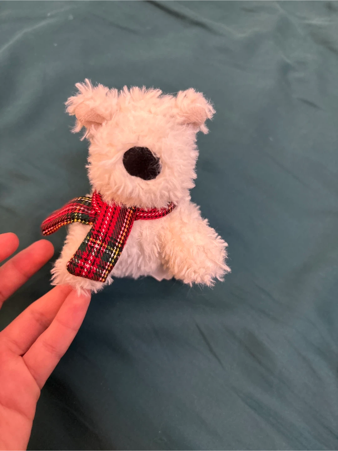 Jellycat White Munro Plush with Scarf ornament