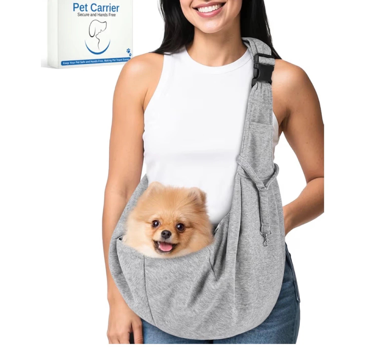 Grey Pet Carrier Sling