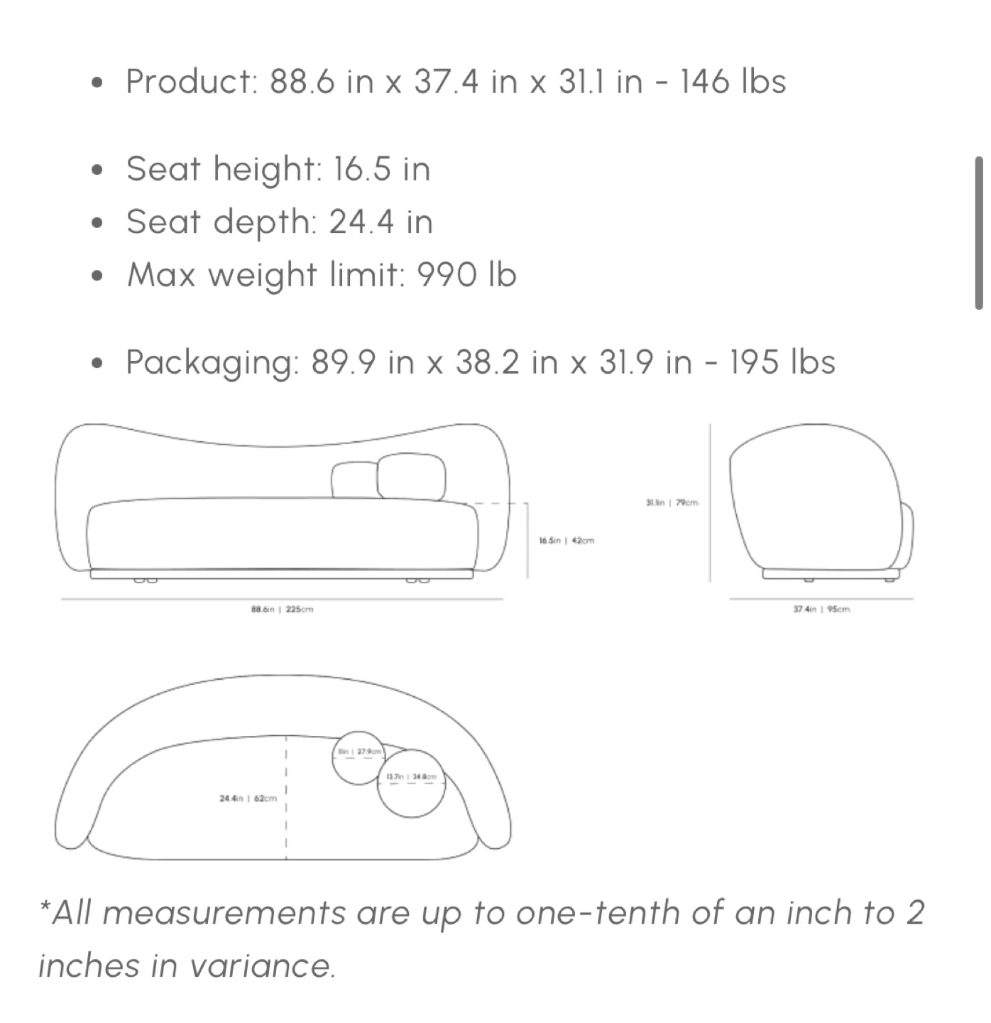 Rove concepts Dianne Boucle Sofa - Modern Curved Design - photo 4