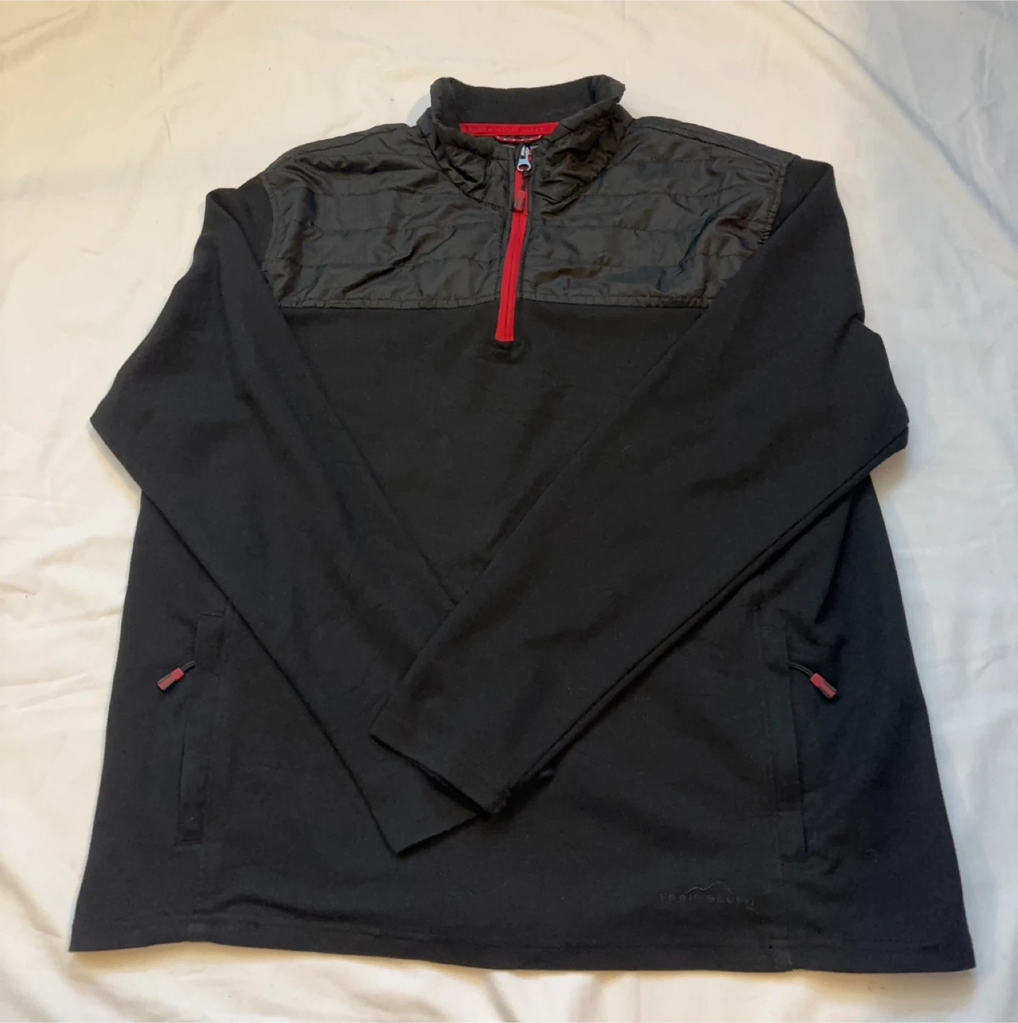 Eddie Bauer Men’s Mixed Media ¼ Zip Pullover