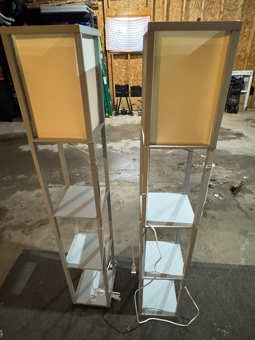 Set of 2 bedside Floor Lamps with Shelves - photo 2