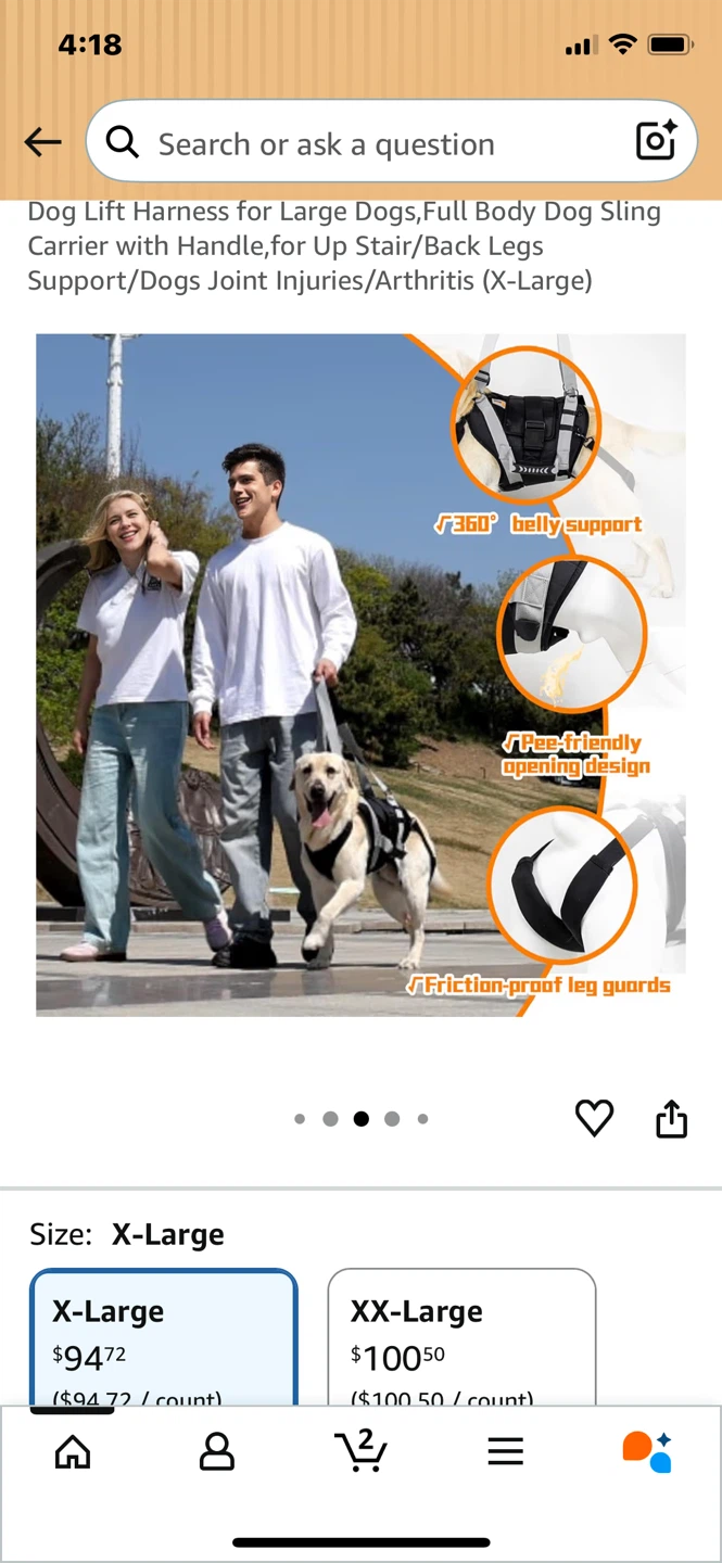 Brand New SENIOR BUDDY Full Body Dog Lift Harness (X-Large) - photo 3