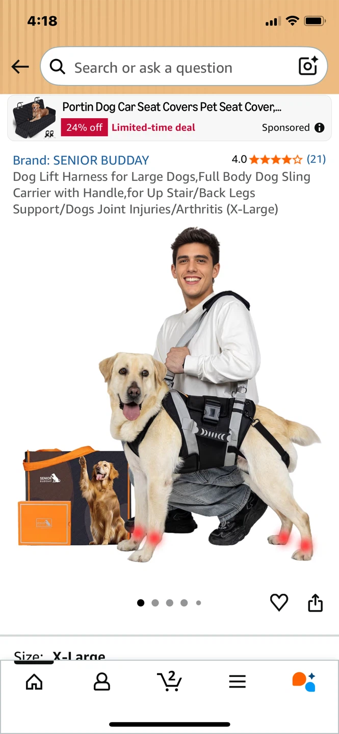 Brand New SENIOR BUDDY Full Body Dog Lift Harness (X-Large) - photo 2