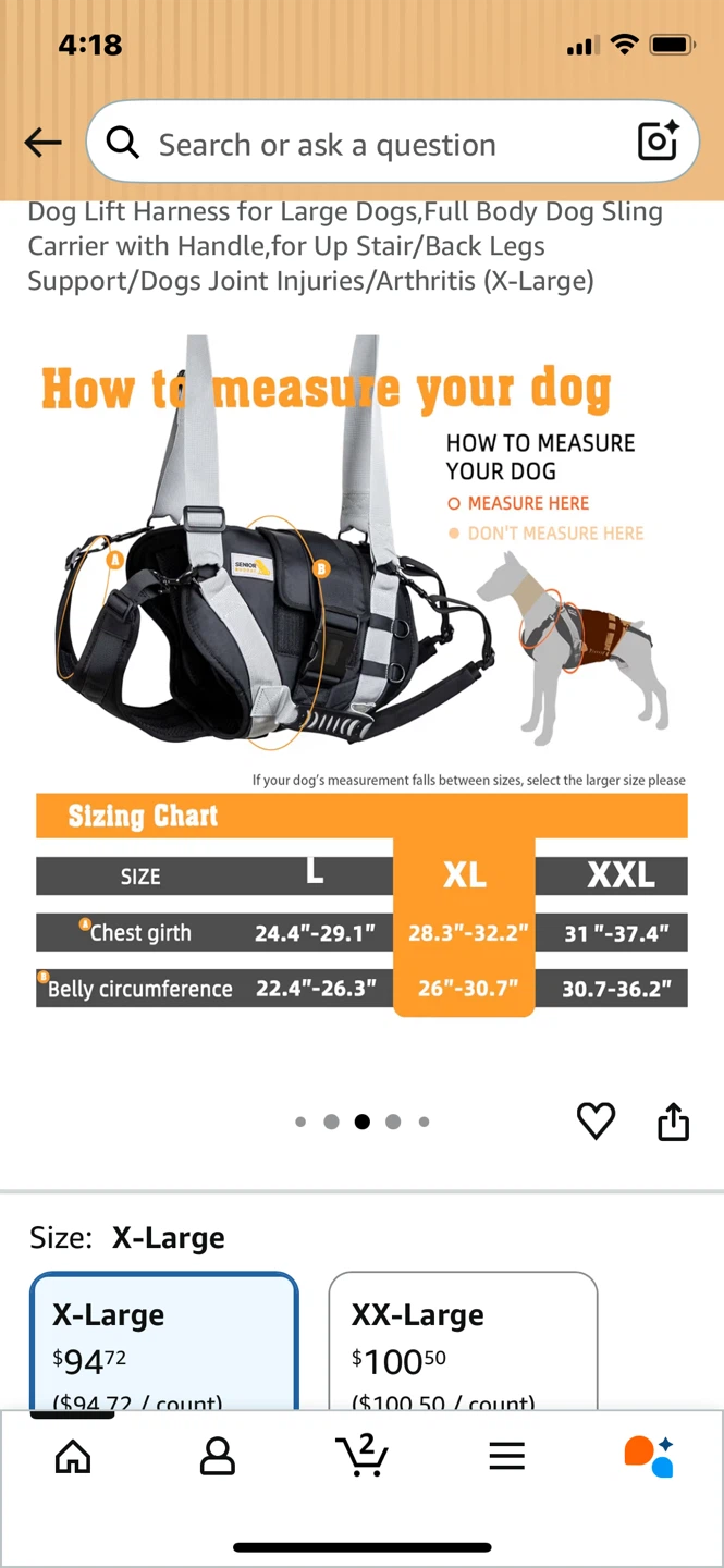 Brand New SENIOR BUDDY Full Body Dog Lift Harness (X-Large) - photo 5