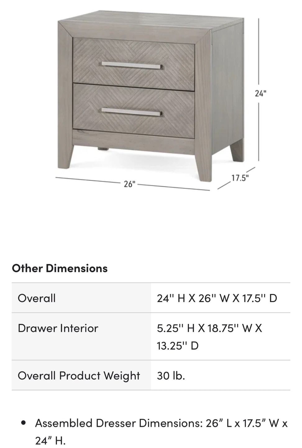 Wayfair - Kieran 2-Drawer Nightstand - photo 5