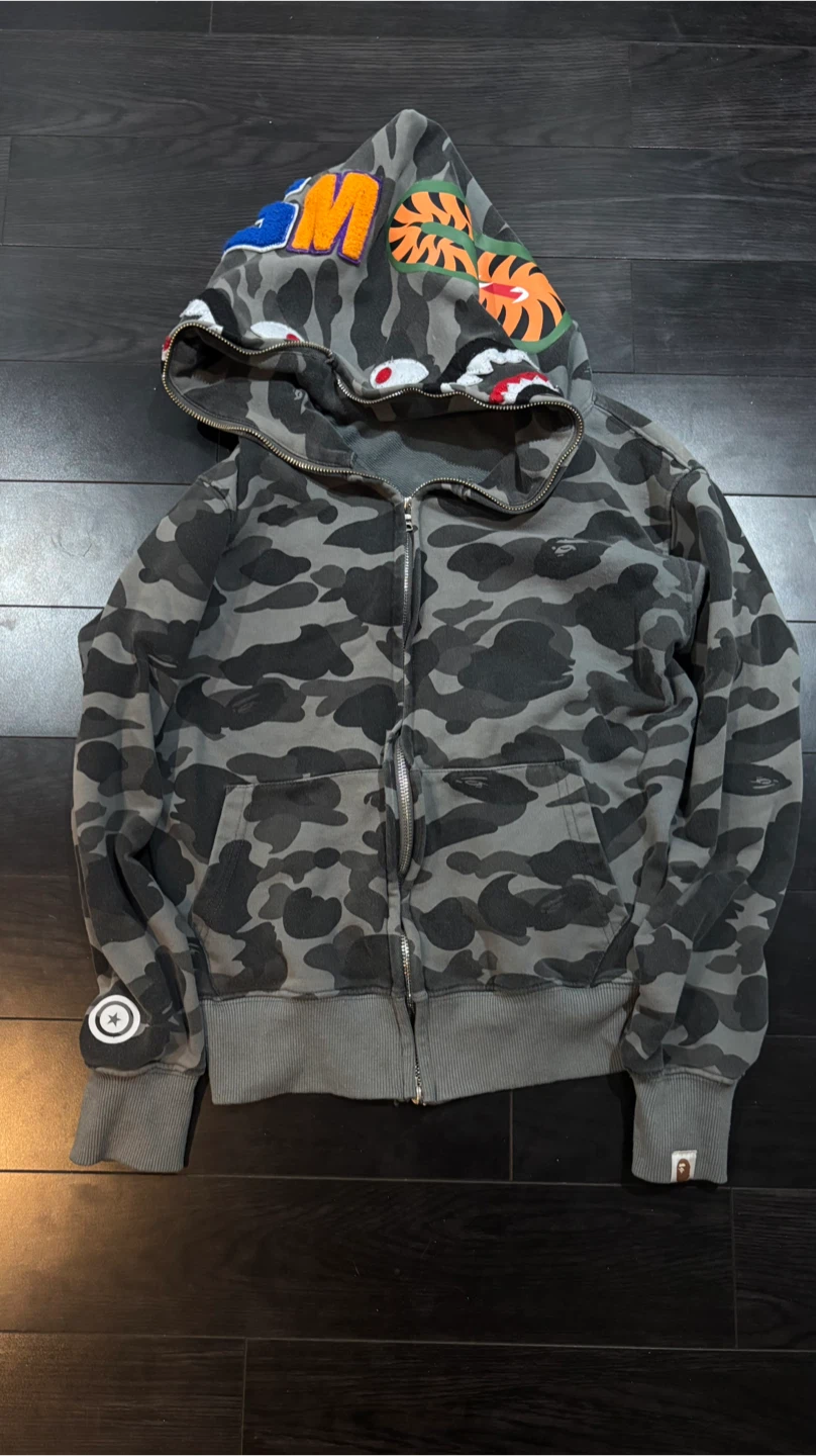 Small grey Bape full zip hoodie