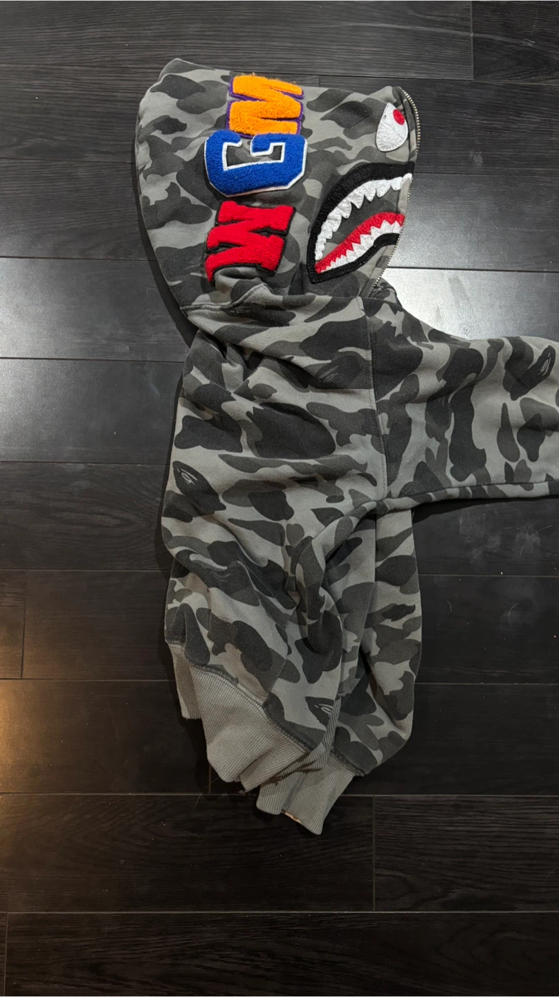 Small grey Bape full zip hoodie - photo 2