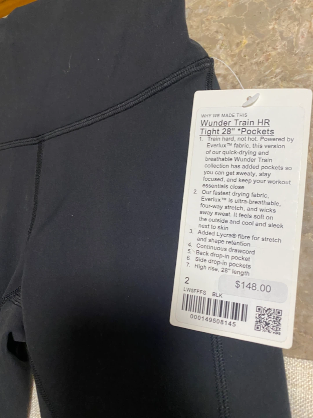 Lululemon Wunder Train HR Tight 28" Black Size 2 - photo 3