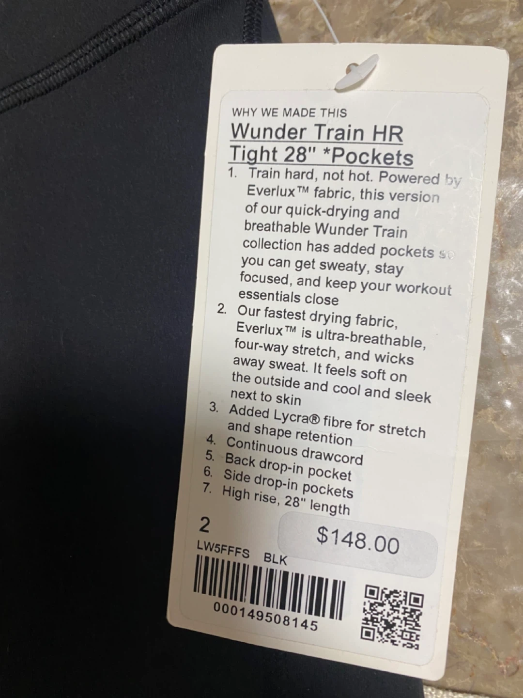 Lululemon Wunder Train HR Tight 28" Black Size 2 - photo 4