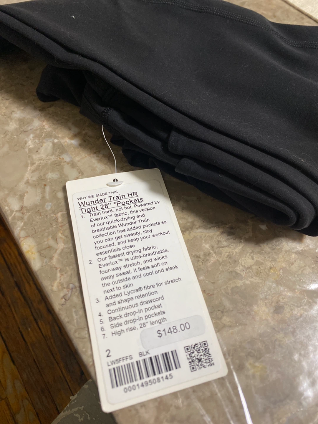 Lululemon Wunder Train HR Tight 28" Black Size 2