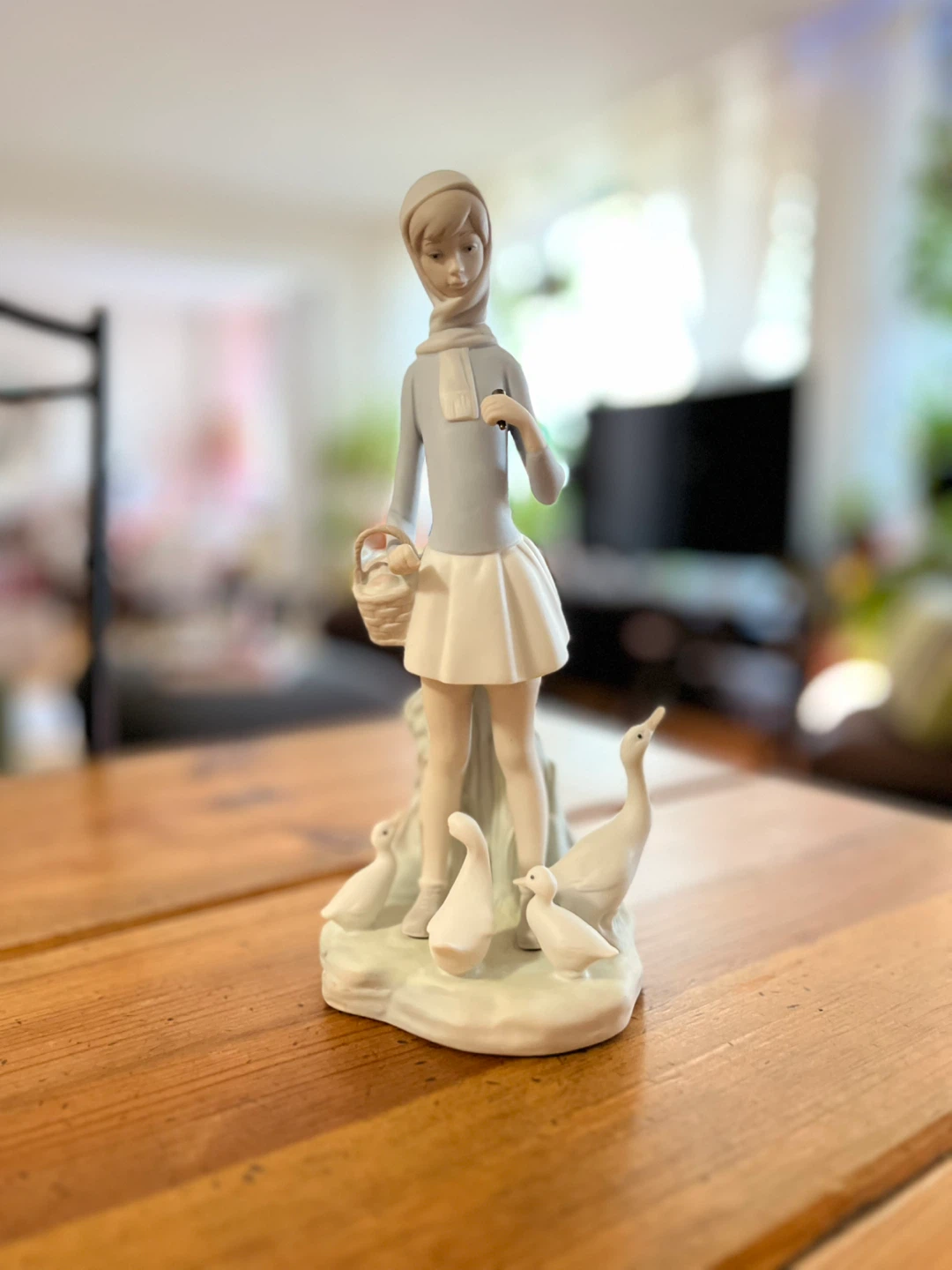 Lladro Girl with Geese Figurine
