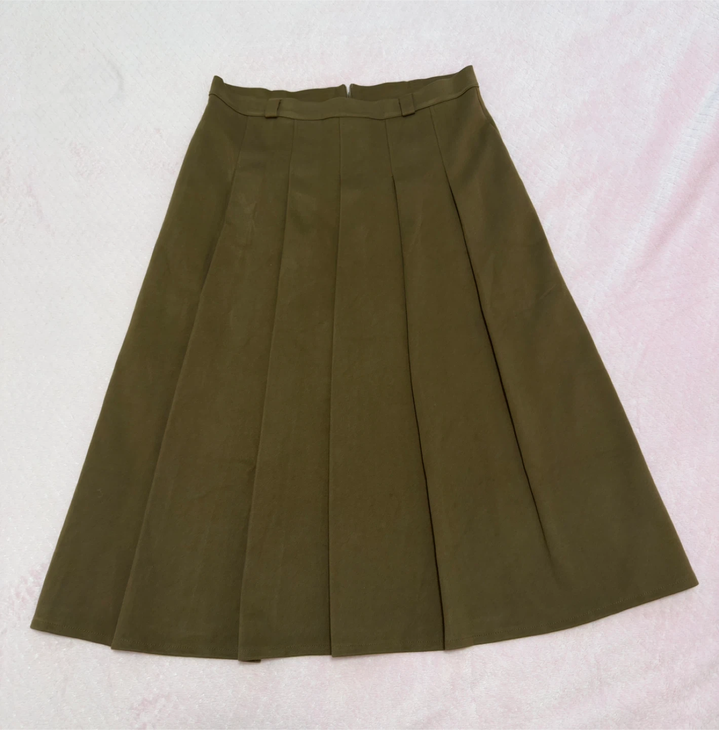 Pleated Midi Skirt - Brown