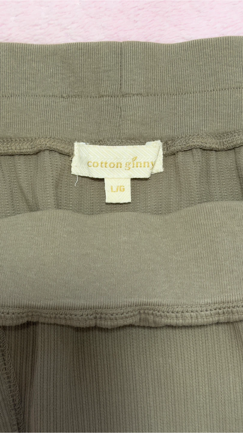 Cotton Ginny Ribbed Midi Skirt - Olive Green - Size L/G - photo 5