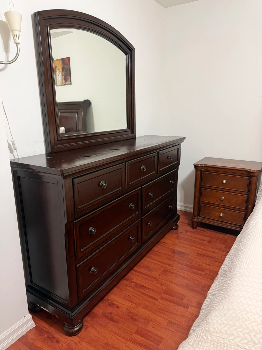 Dark Wood Dresser with Mirror
