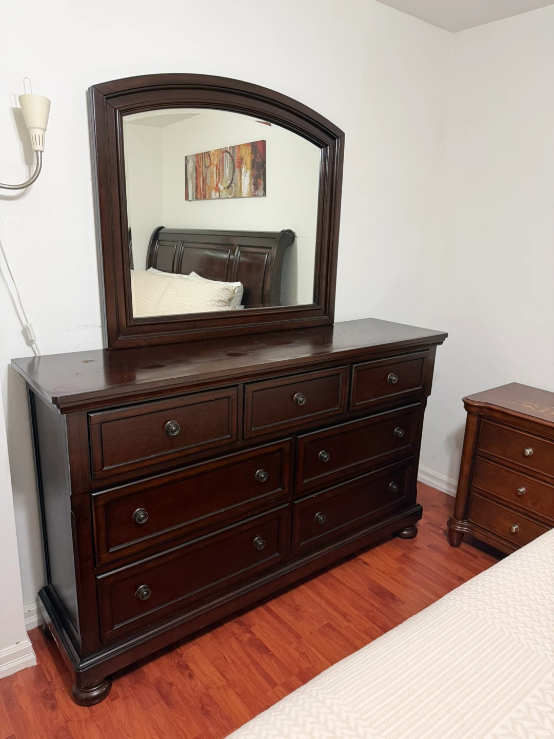 Dark Wood Dresser with Mirror - photo 2