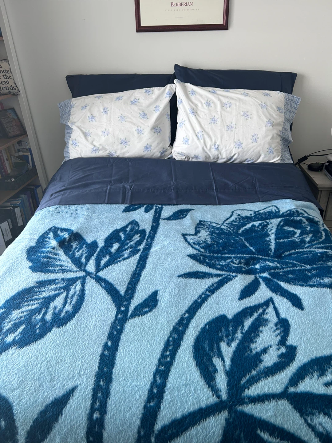 Reversible Blue Floral Blanket - photo 2