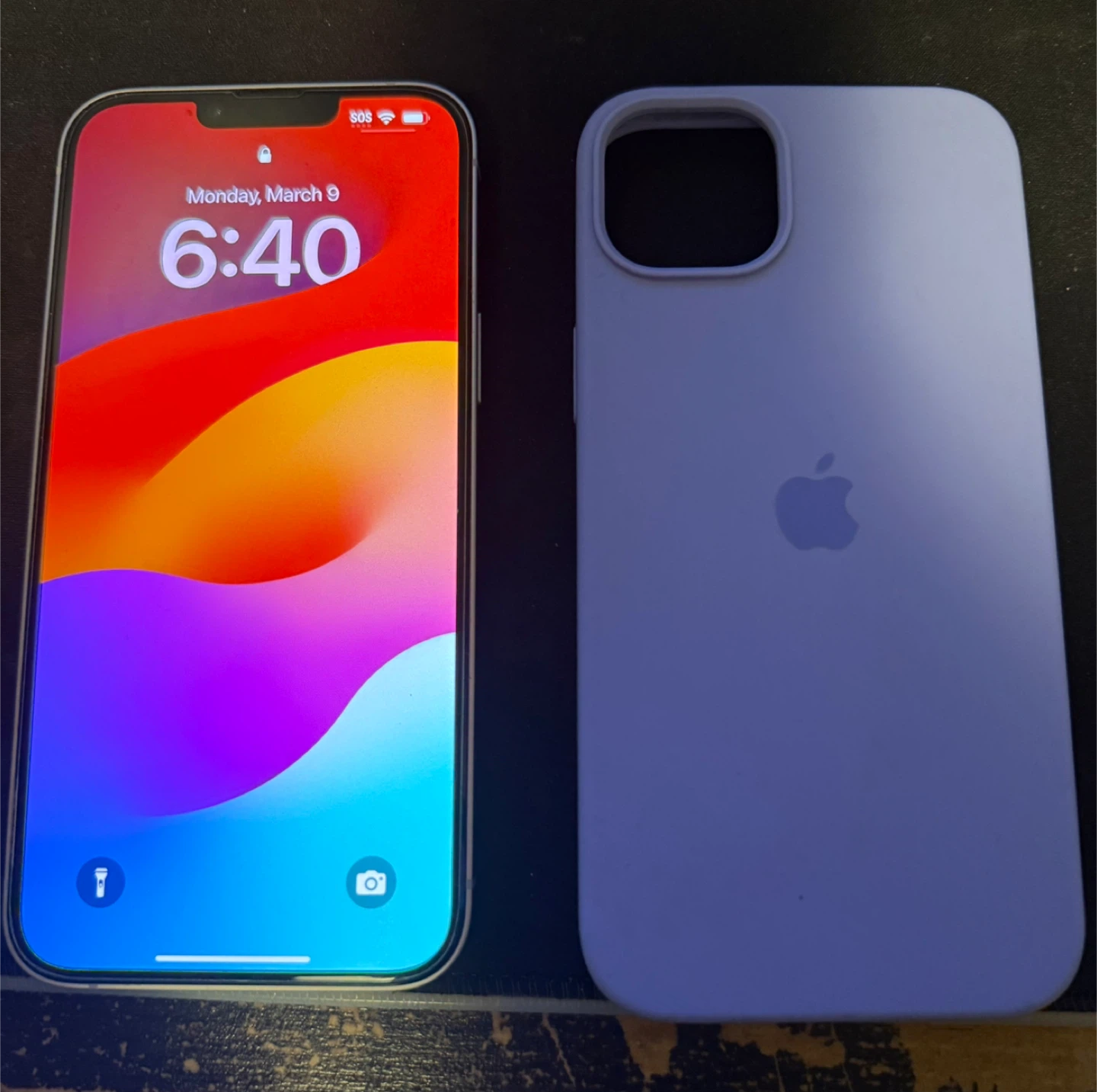 Apple iPhone 14 plus purple with matching case