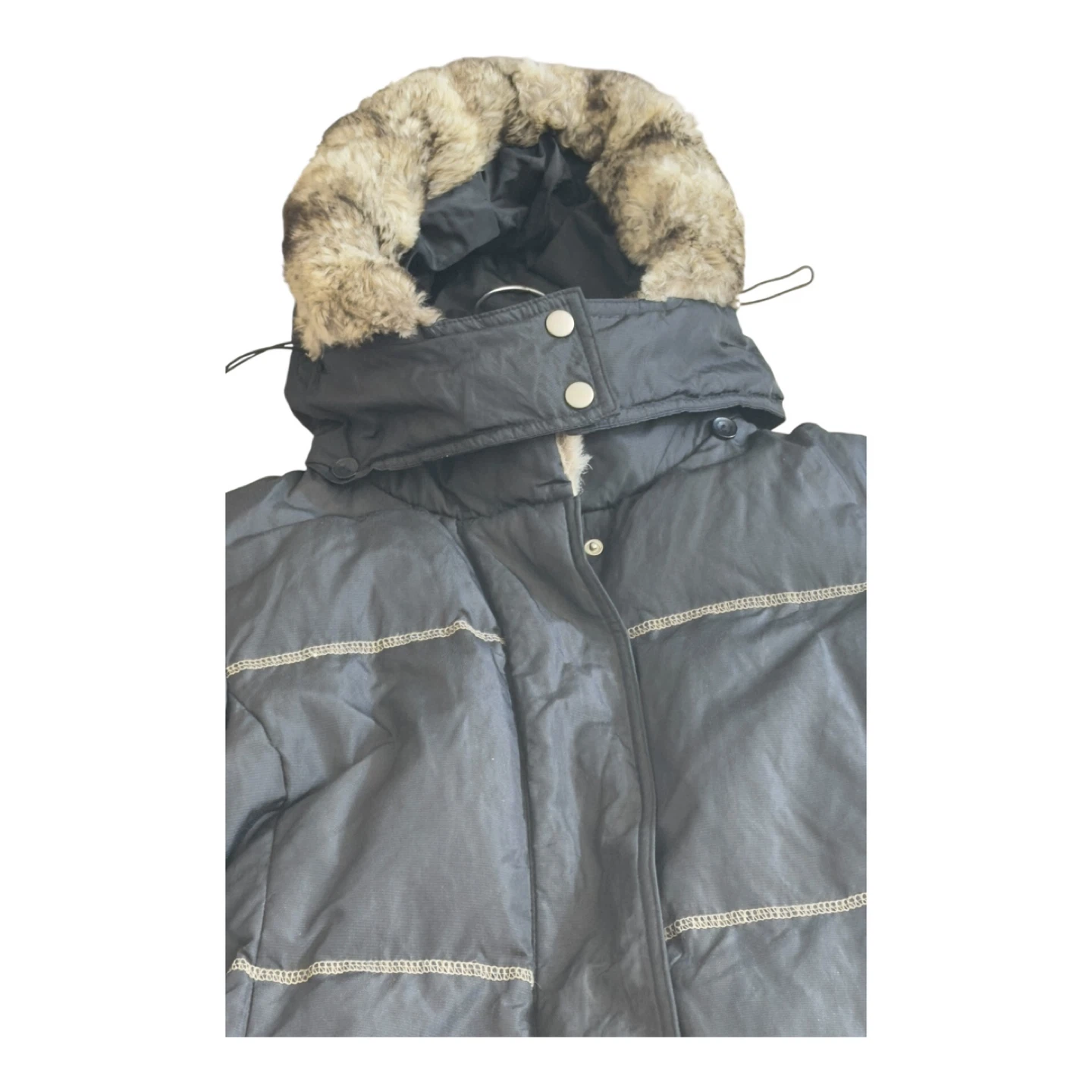 Platinum Faux Fur Hooded Puffer Coat - Size M - photo 4