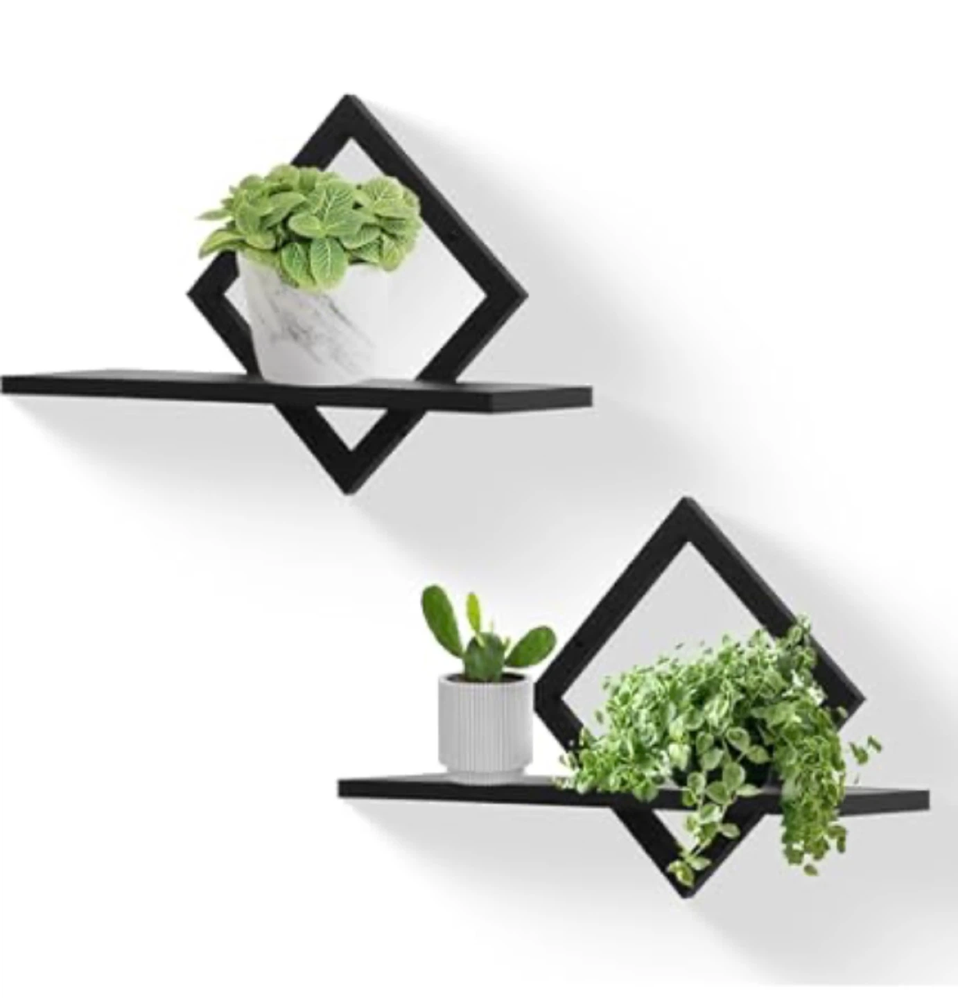 New pair of diamond shape wall shelves