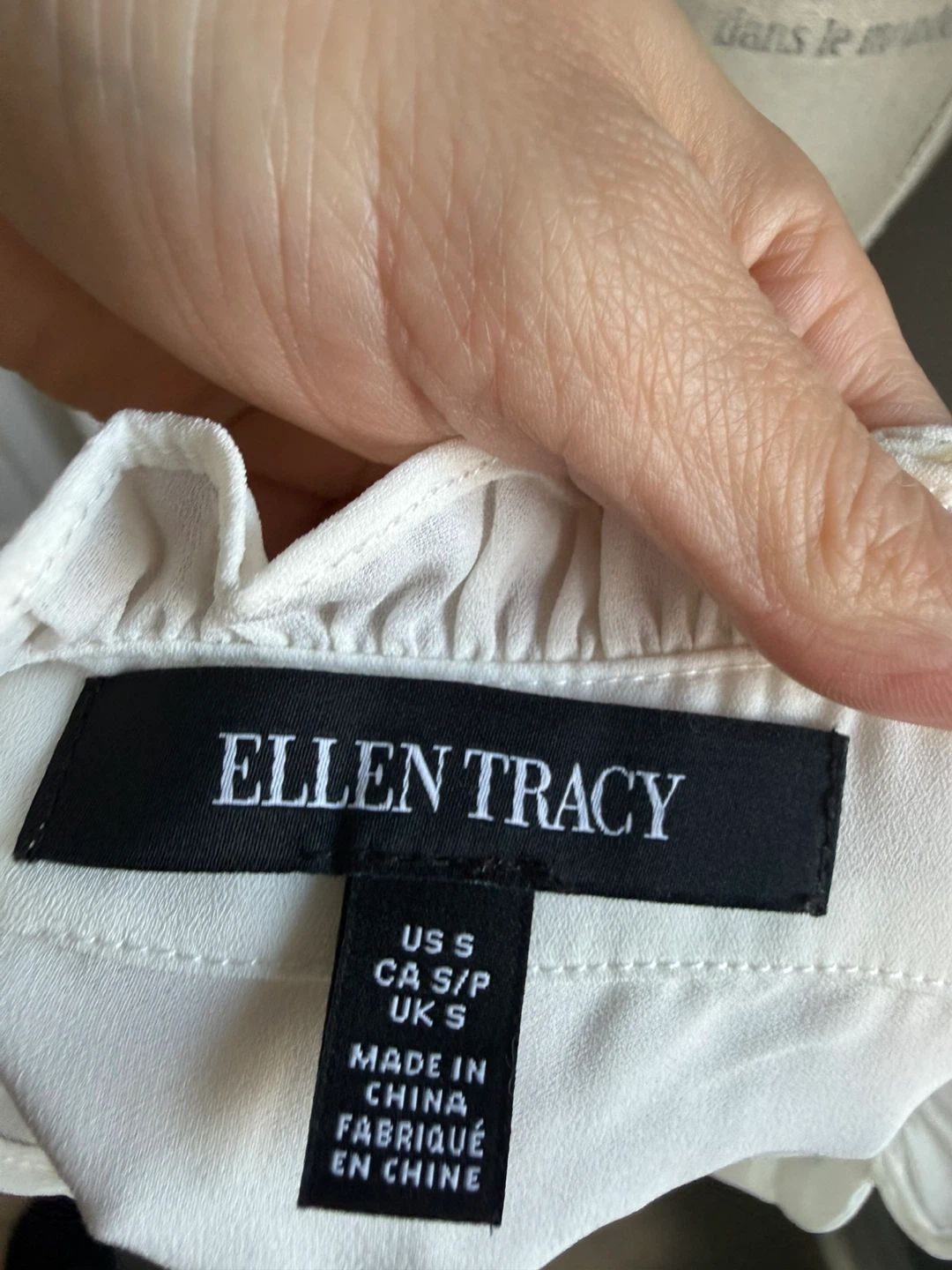 Ellen Tracy Sleeveless Blouse - White - Size S - photo 3