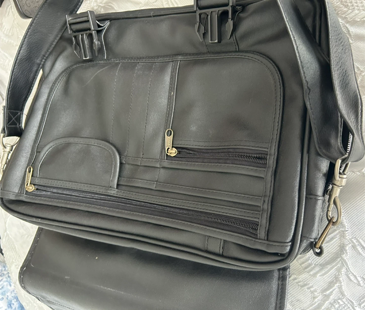 Black Leather Briefcase - photo 2