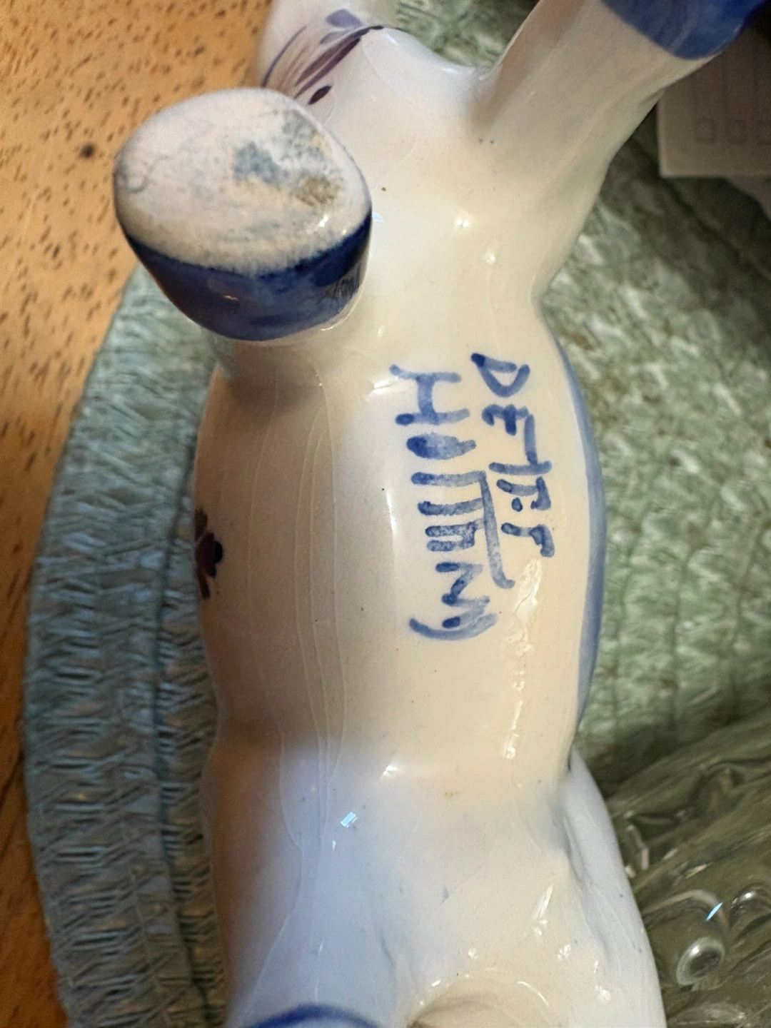 Ceramic Cow Figurine with Delft Blue Design - photo 2