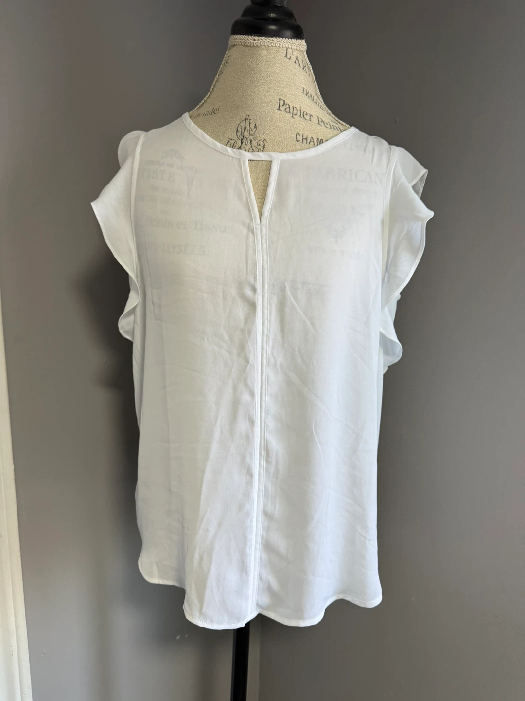 Banana Republic White Flutter Sleeve Blouse - Size M