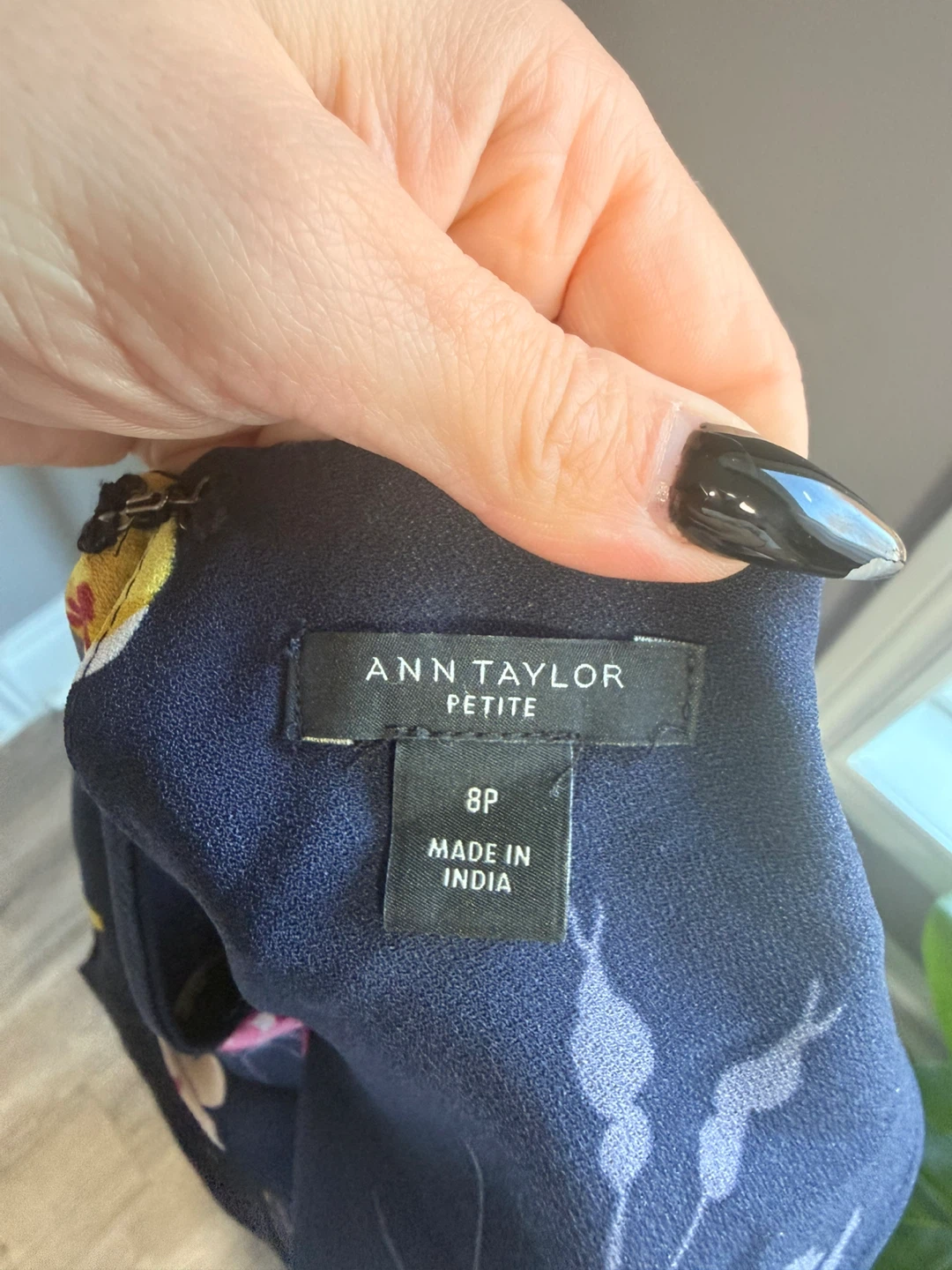 Ann Taylor Petite Navy Floral Dress Size 8P - photo 3