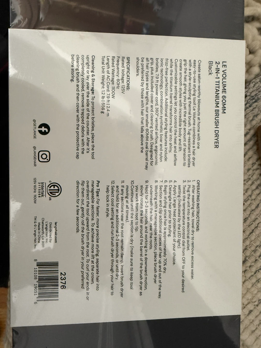 Lange Le Volume 60mm 2-in-1 Titanium Brush Dryer - photo 3