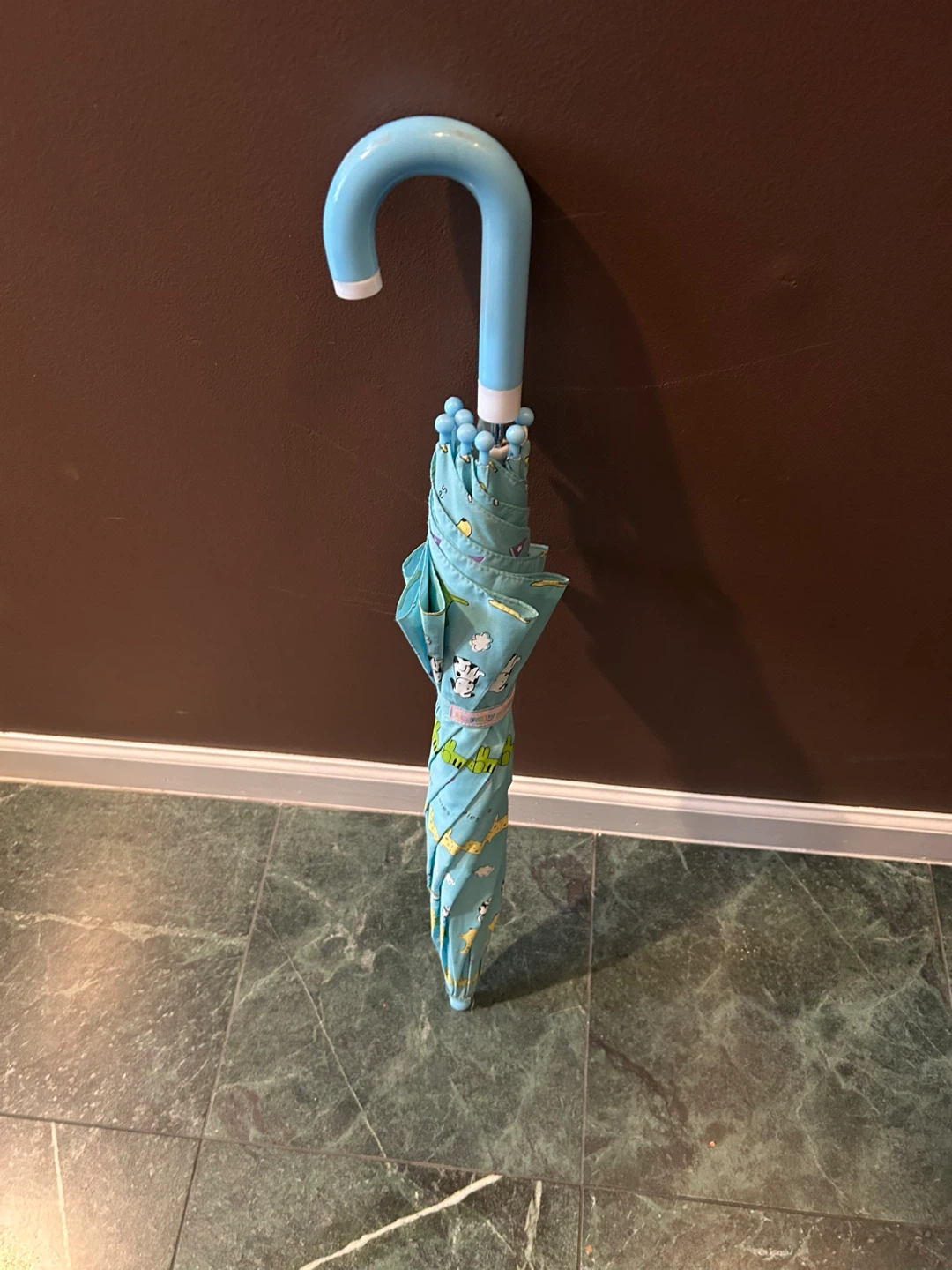Light Blue Puppy Print Kids Umbrella