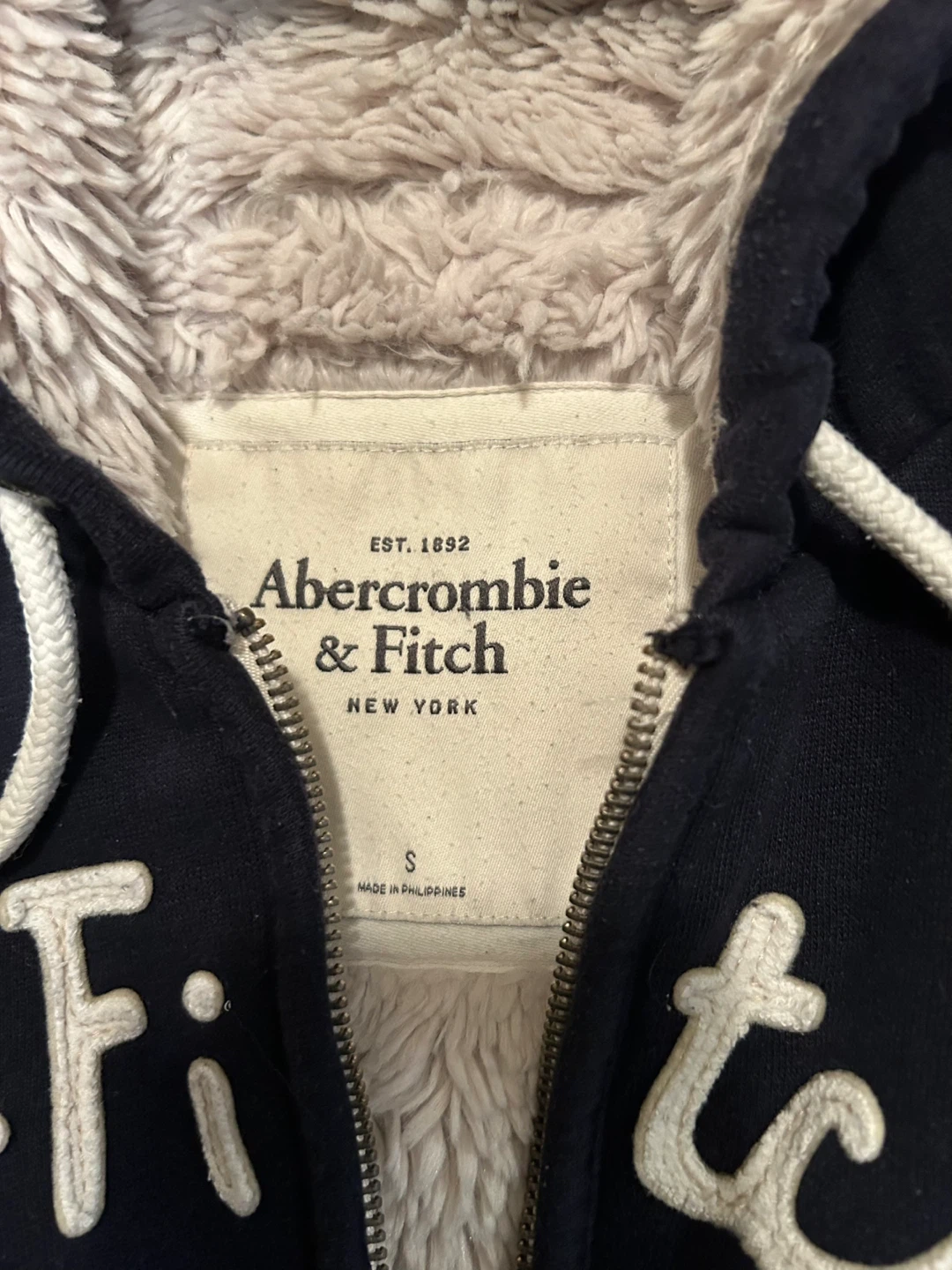 Abercrombie & Fitch Navy Fleece Lined Zip-Up Hoodie - photo 2