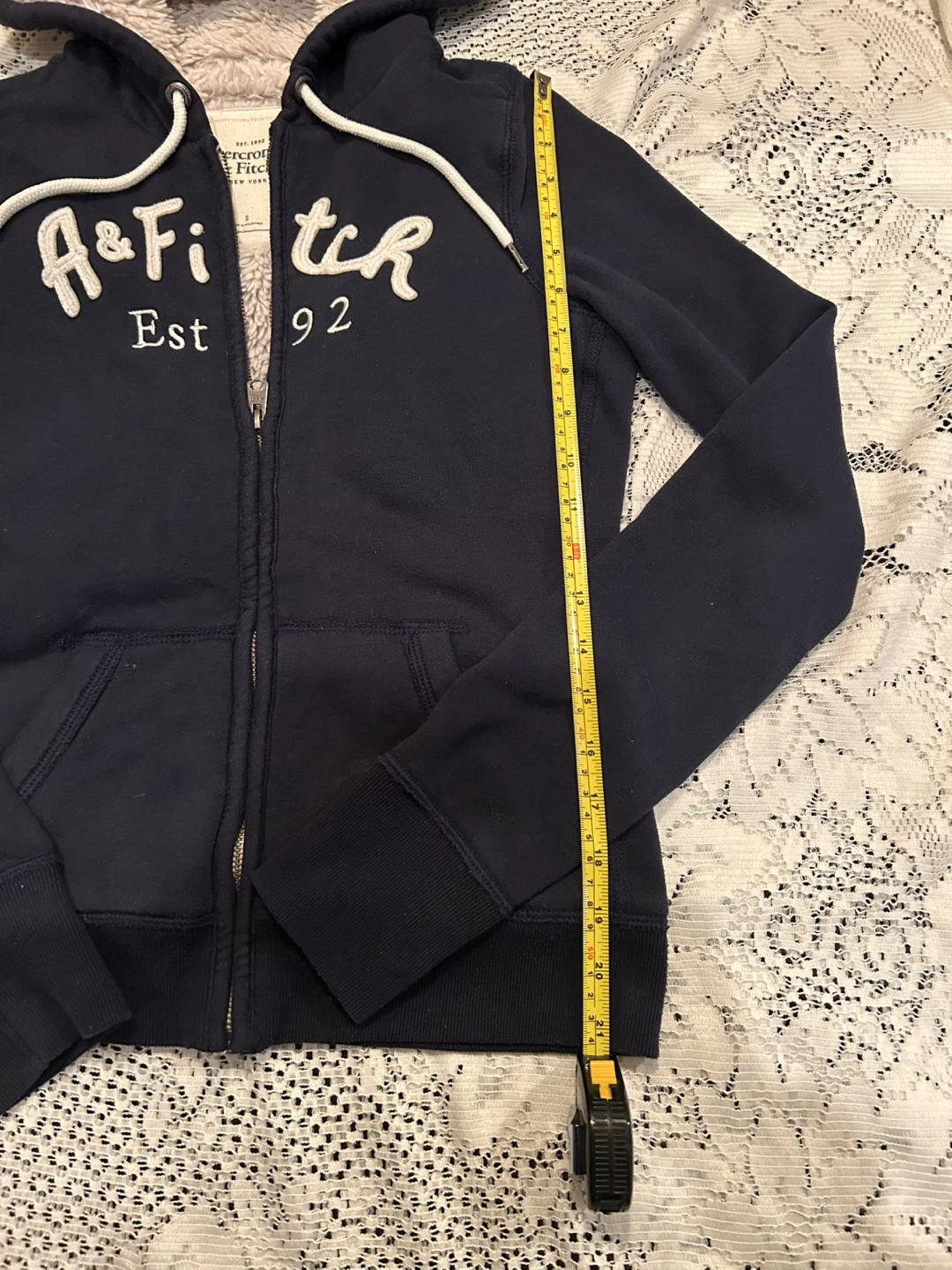 Abercrombie & Fitch Navy Fleece Lined Zip-Up Hoodie - photo 4