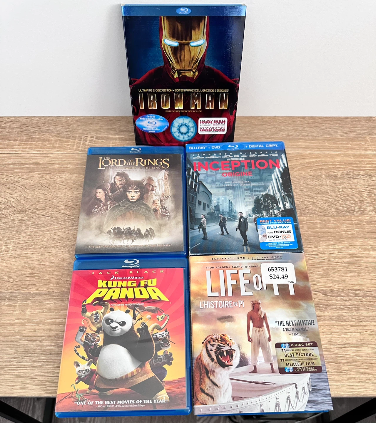 Blu ray + DVD combo movies  Various Titles