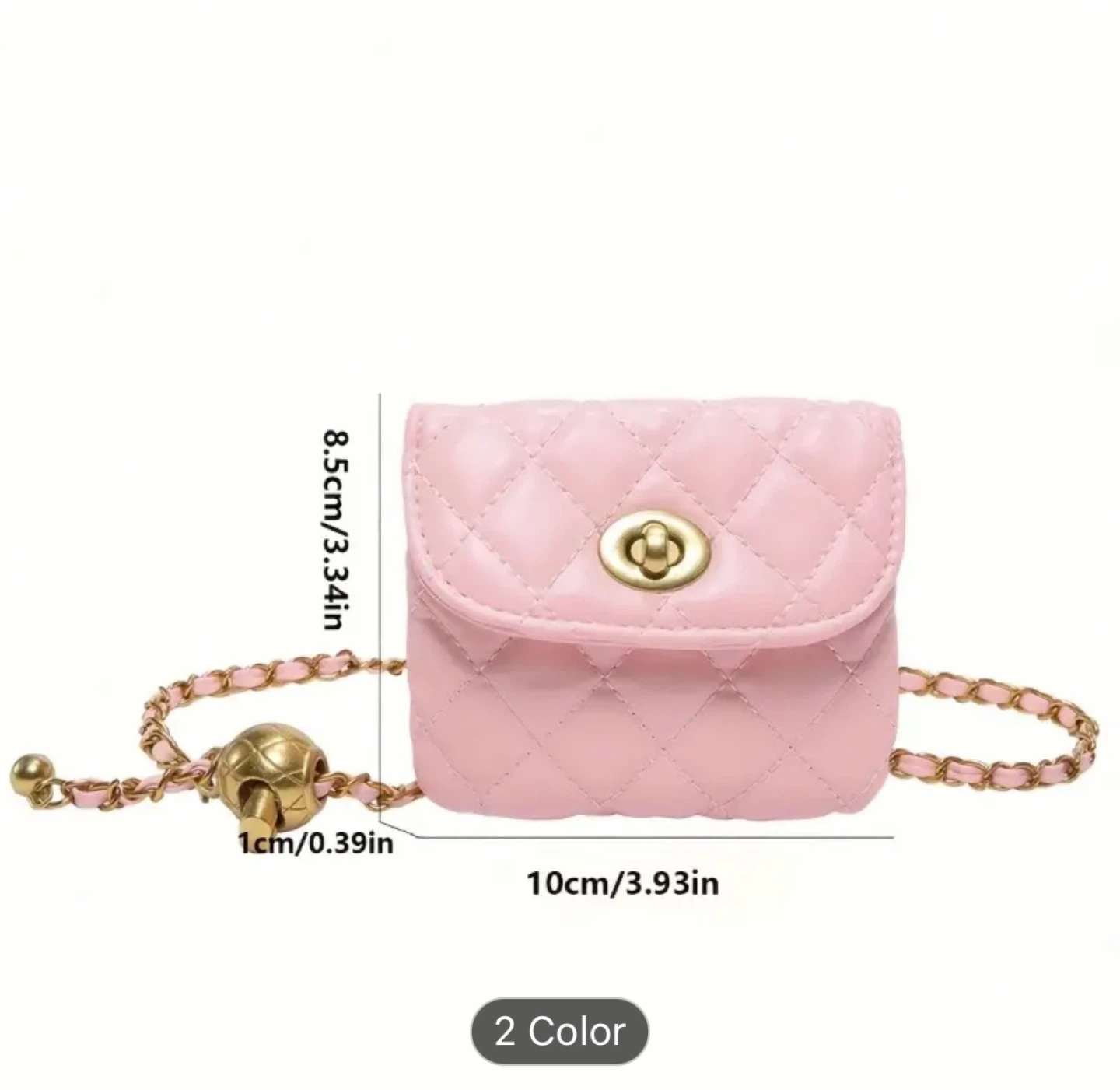 (NEW) Quilted Chain Belt Bag Small Purse - BLACK ONLY - photo 3