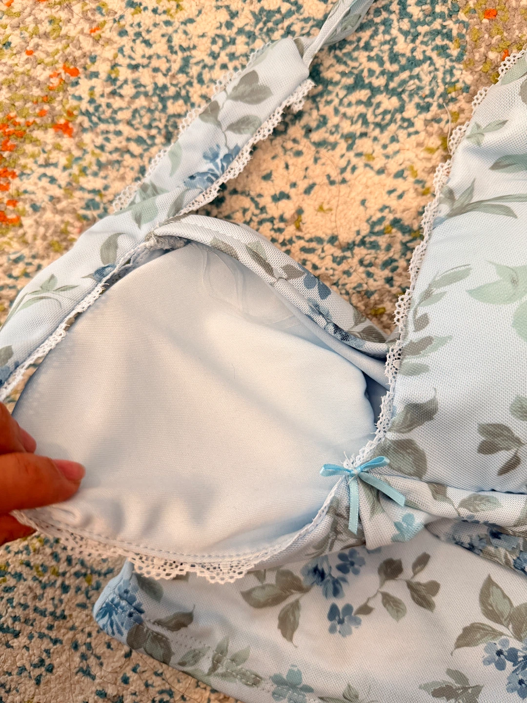 Brand new Light Blue Floral Halter Top Size XS - photo 3